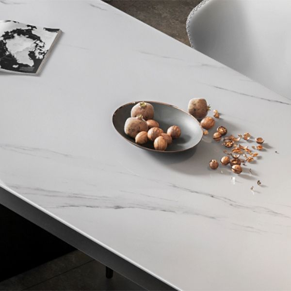 Rectangle Stone Top Dining Table Extendable Dining Table for Dining Room