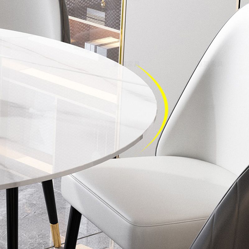 Contemporary Sintered Stone Round Table Set 1/2/5/7 Pieces Dining Set Clearhalo 'Dining Room Sets' 'Dining Tables & Seating' 'dining_room_set' 'furn' 'furn_dining_room_set' 'Furniture' 'Kitchen & Dining Furniture' 1200x1200_0e542610-2440-4d0d-9e86-ae23923a2931