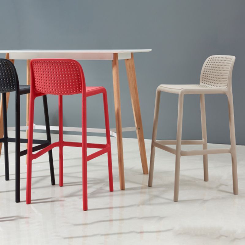 Modern Armless Backrest Counter Stool Plastic Bar Stool with Plastic Seat and Pedal Clearhalo 'Bar Furniture' 'Bar Stools' 'bar_stools' 'furn' 'furn_bar_stools' 'furniture_bar_stools' 'Kitchen & Dining Furniture' 'kitchen&dining_furn' 'kitchen' 'kitchen_furn' Furniture' 1200x1200_0e54b155-4eac-4259-b540-a337dd241aa9