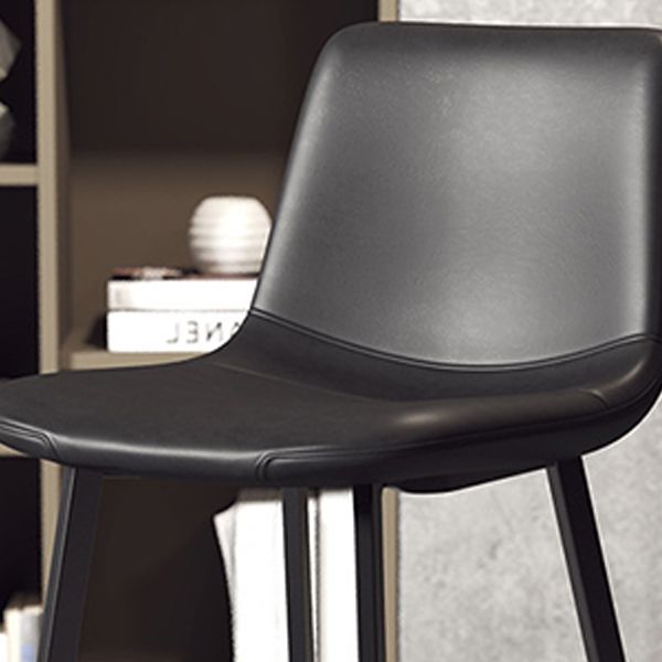 コンテンポラリーマット仕上げPUレザーバースツールミルクティーショップフットレストスツール