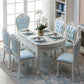 Glam Kitchen Table with Faux Marble Top Solid Wood Legs for Home
