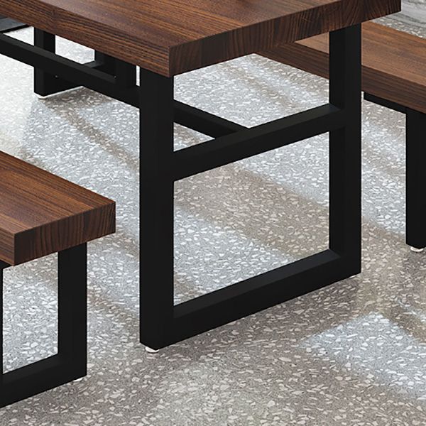 Industrial Dining Room Table Solid Wood Rectangle Dinette Table in Brown Clearhalo 'Dining Tables & Seating' 'Dining Tables' 'dining_table' 'furn' 'furn_dining_table' 'Furniture' 'Kitchen & Dining Furniture' 1200x1200_0e553e9e-a5df-45c9-8257-fea83840a7da