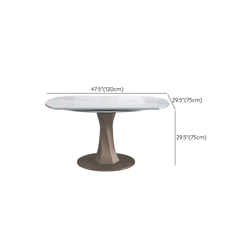 Drop-Leaf Dining Table Contemporary Pedestal Dining Room Table Clearhalo 'Dining Tables & Seating' 'Dining Tables' 'dining_table' 'furn' 'furn_dining_table' 'Furniture' 'Kitchen & Dining Furniture' 1200x1200_0e557cba-70e1-42b2-b275-4bdb42039f11