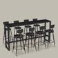Stone Bar Table Industrial Bar Dining Table with Trestle Base in Black Clearhalo 'Bar Furniture' 'Bar Tables' 'bar_tables' 'furn' 'furn_bar_tables' 'Furniture' 'furniture_bar_tables' 'Kitchen & Dining Furniture' 1200x1200_0e57100d-81f9-47c9-b901-4e74842702a3
