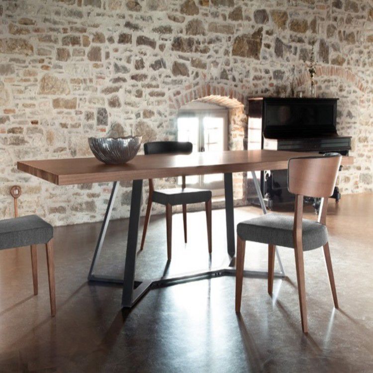 Rectangle Industrial Dining Table Trestle Base Fixed Table with Solid Wood Clearhalo 'Dining Tables & Seating' 'Dining Tables' 'dining_table' 'furn' 'furn_dining_table' 'Furniture' 'furniture_dining_table' 'Kitchen & Dining Furniture' 'kitchen' 'kitchen_dining_table' 1200x1200_0e57aee2-537a-4262-be13-80cf1c10560b