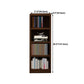 9.65"W Bookcase Contemporary Style Closed Back Brown Bookshelf for Home Office