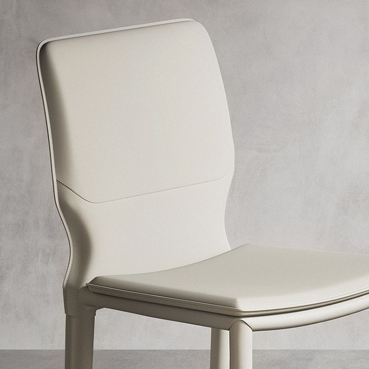 Contemporary Armless Solid Back Side Chairs Leather Dining Chairs Clearhalo ' kitchen&dining_furn' 'Dining Chairs' 'Dining Tables & Seating' 'dining_chair' 'furn' 'furn_dining_chair' 'Furniture' 'furniture_dining_chair' 'Kitchen & Dining Furniture' 'kitchen' 1200x1200_0e58c7fb-167d-432a-b466-7d417292850a
