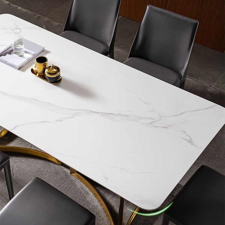 Glam weiß gesinterte Stein Esstisch Set 1