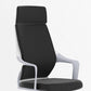 Chaise de bureau moderne en maille/cuir, chaise de conférence à dossier haut avec roulettes