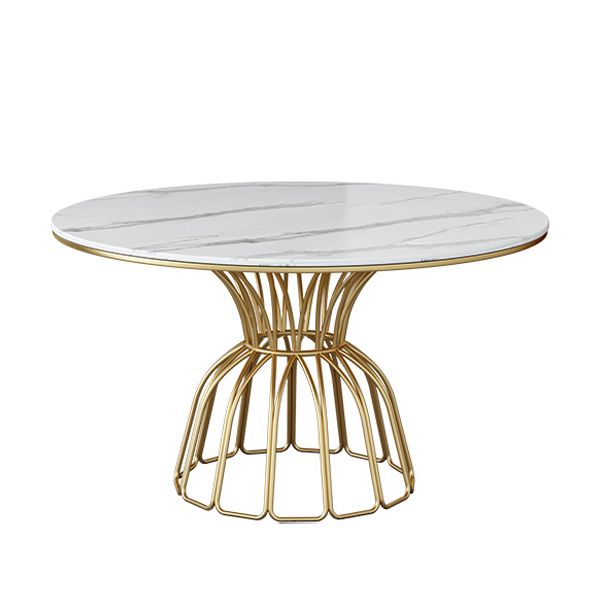 Traditional Luxury Dinette Table Round Metal Gold Base Dining Pedestal Table Clearhalo 'Dining Tables & Seating' 'Dining Tables' 'dining_table' 'furn' 'furn_dining_table' 'Furniture' 'furniture_dining_table' 'Kitchen & Dining Furniture' 1200x1200_0e5e152f-7176-407f-a949-45a14e9e1128