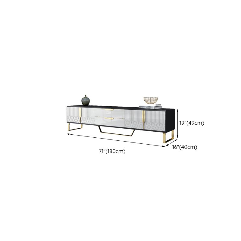 Enclosed Storage TV Media Stand Glam TV Stand Console for Living Room Clearhalo 'furn' 'furn_tv_stands_entertainment_centers' 'Furniture' 'Living Room Furniture' 'TV Stands & Entertainment Centers' 'TV Stands & Media Storage Furniture' 'tv_stands_entertainment_centers' 1200x1200_0e5e5802-1dac-4654-a7a4-1f01b6f11205