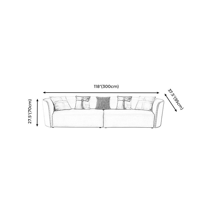 Faux Leather Pillow Top Arm Sofa/Sectional Pillowed Back Cushions, Stain-Resistant Clearhalo 'furn' 'furn_sectionals' 'Furniture' 'furniture_sectionals' 'kitchen' 'kitchen_sectionals' 'Living Room Furniture' 'Sectionals' 1200x1200_0e62d65f-58d3-48db-a9a9-b6940f99d2ba