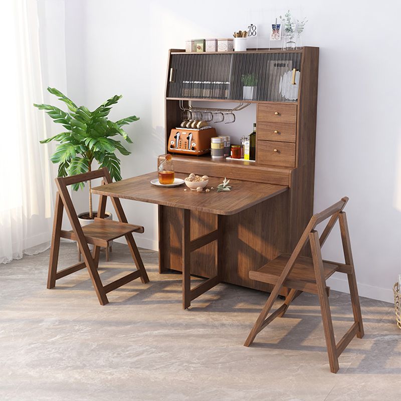 3/5 Pieces Modern Brown Wooden Multi Purpose Dining Set for Home Clearhalo 'Dining Room Sets' 'Dining Tables & Seating' 'dining_room_set' 'furn' 'furn_dining_room_set' 'Furniture' 'Kitchen & Dining Furniture' 1200x1200_0e637c16-0873-4f26-bca9-9b79e2778b80