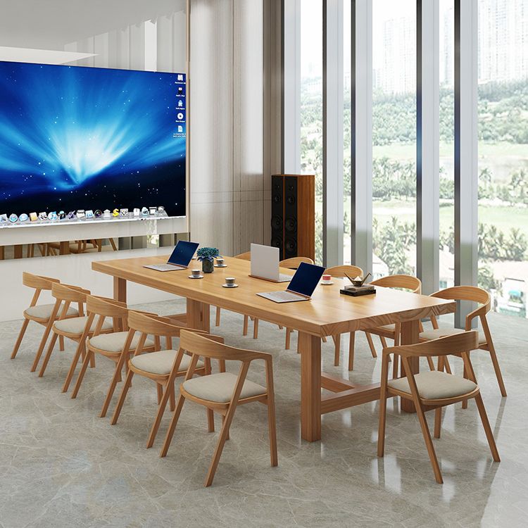 Rectangle Industrial Dining Room Table Pine Solid Wood Table with Double Pedestal Clearhalo ' dining_table' 'Dining Tables & Seating' 'Dining Tables' 'furn' 'furn_dining_table' 'Furniture' 'furniture_dining_table' 'Kitchen & Dining Furniture' 'kitchen&dining_furn' 'kitchen' 'kitchen_dining_table' 1200x1200_0e638023-37b5-459f-99ef-fe719a5bebc0