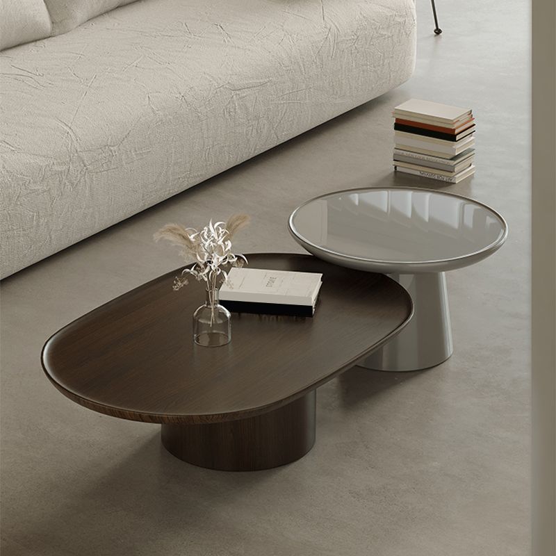 Table de cocktail contemporaine sur pied Table de cocktail basse en bois