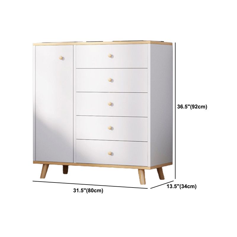 Coffre d'accent contemporain 13,38 "Coffre rectangle de bois de large avec des tiroirs