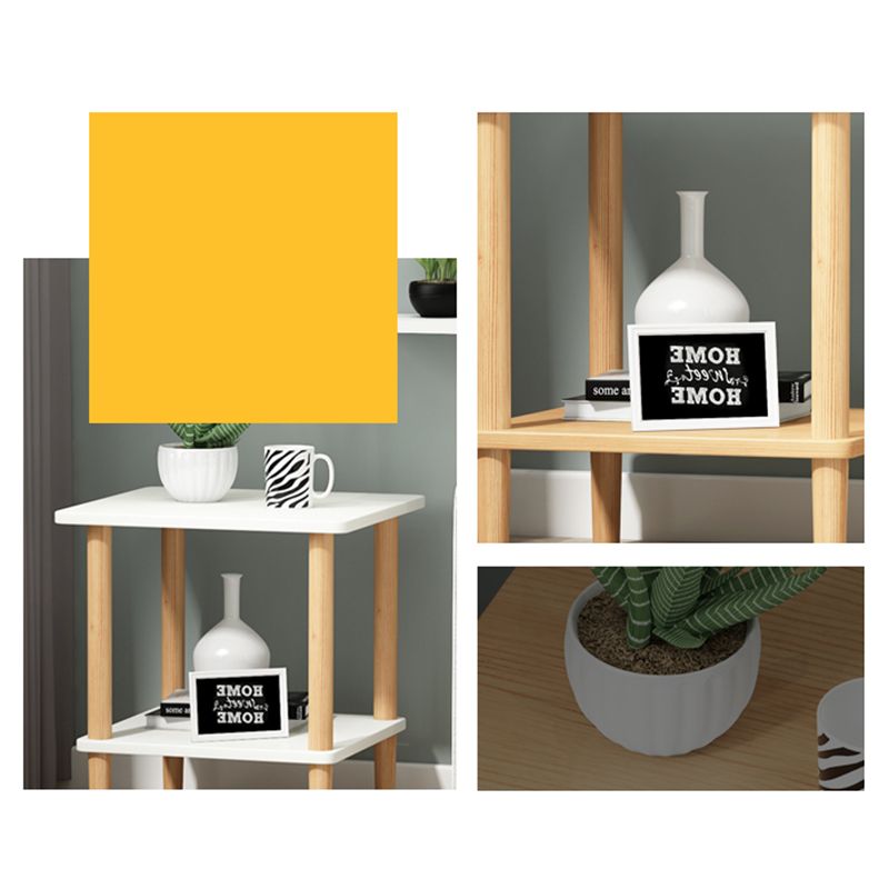 Mesa de esquina de 2 niveles moderna de madera