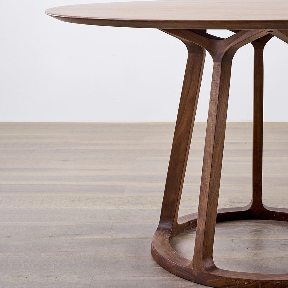 Round Wood Dining Table Reclaimed Pine Table in Brown with Wooden Pedestal Clearhalo ' dining_table' 'Dining Tables & Seating' 'Dining Tables' 'furn' 'furn_dining_table' 'Furniture' 'furniture_dining_table' 'Kitchen & Dining Furniture' 'kitchen&dining_furn' 'kitchen' 'kitchen_dining_table' 1200x1200_0e64ce04-060c-4e85-b6e1-fed9677d4e31