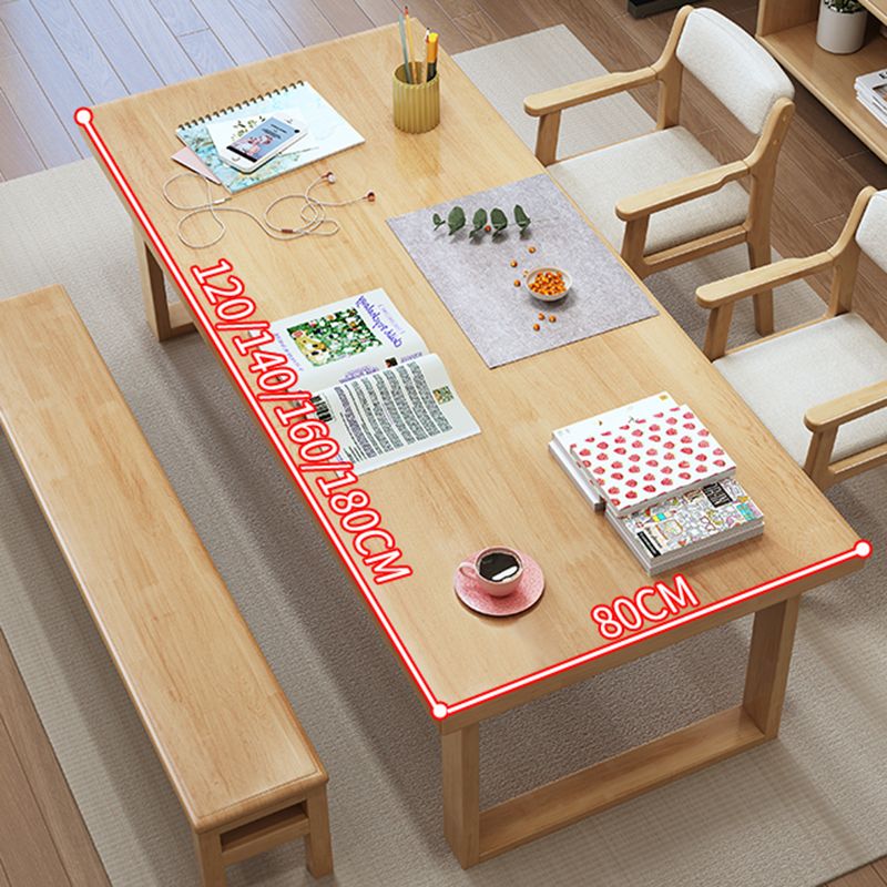 Bureau de salon en bois de caoutchouc bureau de base de traîneau, 29,5 pouces de haut