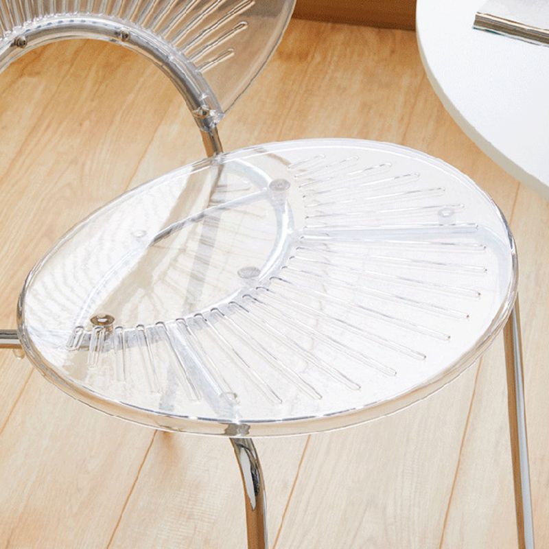Nordic Metal Side Chair Low Back Armless Chair for Patio Use Clearhalo 'Dining Chairs' 'Dining Tables & Seating' 'dining_chair' 'furn' 'furn_dining_chair' 'Furniture' 'Kitchen & Dining Furniture' 1200x1200_0e66523f-9cfa-4649-8e97-7683e1988cbf