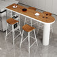 Solid Wood Bistro Table Pedestal Specialty Bar Dining Table with Shelves Clearhalo 'Bar Furniture' 'Bar Tables' 'bar_tables' 'furn' 'furn_bar_tables' 'Furniture' 'Kitchen & Dining Furniture' 1200x1200_0e66c49a-b7a1-4a13-8783-326cf24437a1