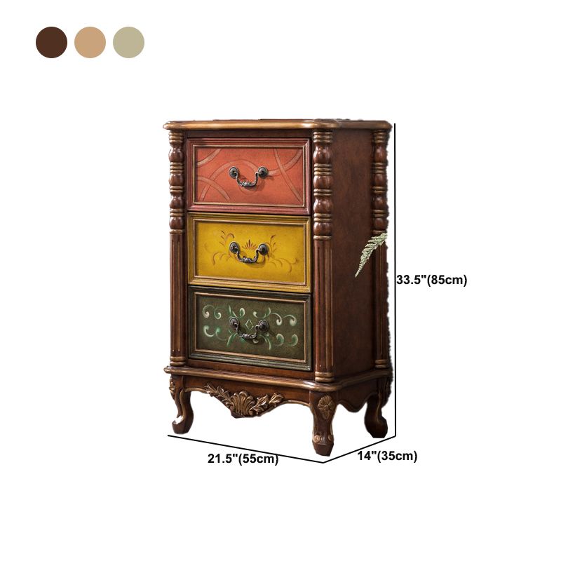 Mobile laterale moderno di metà secolo manici in legno con cassetto