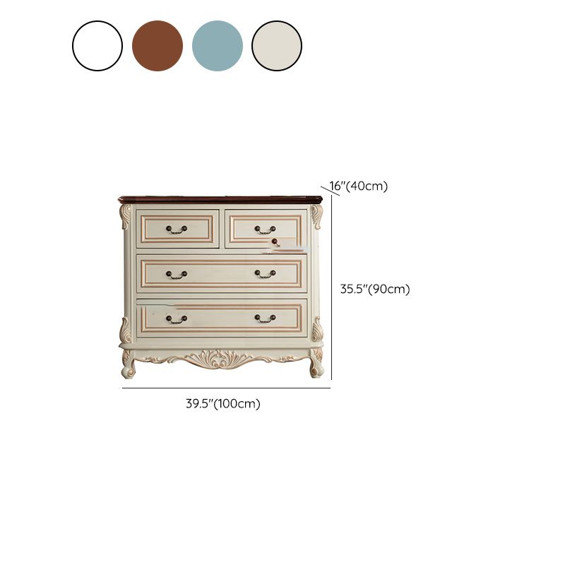 Cómoda de almacenamiento tradicional de madera maciza con 4/5/6/7 cajones