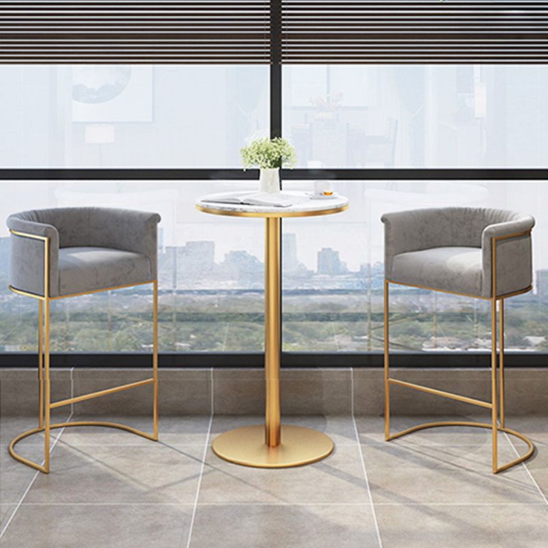 Glam Style Bar Stool Armed Upholstered Bar Stool for Dining Room Clearhalo 'Bar Furniture' 'Bar Stools' 'bar_stools' 'furn' 'furn_bar_stools' 'Furniture' 'Kitchen & Dining Furniture' 1200x1200_0e6a95ca-b30a-41de-b4bd-12319d4fb832