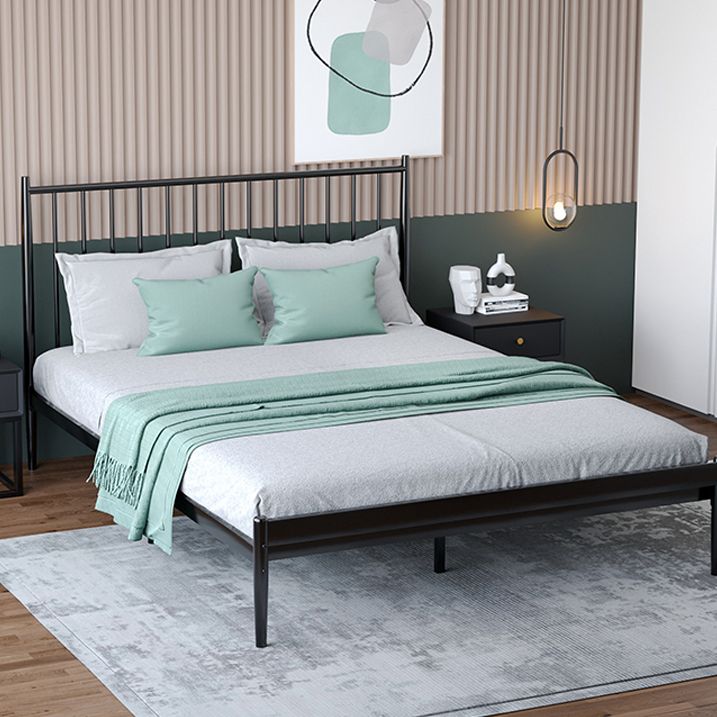 Lit à lattes standard de 43,3 "Hauteur en métal avec tête de lit rectangulaire