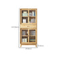 Contemporary Shelf Bookcase Pine Bookshelf with Doors for Living Room
