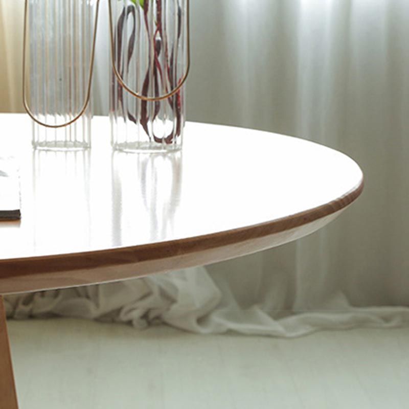 Mesa de restaurantes de simplicidad Mesa de comedor de madera maciza ovalada para comedor