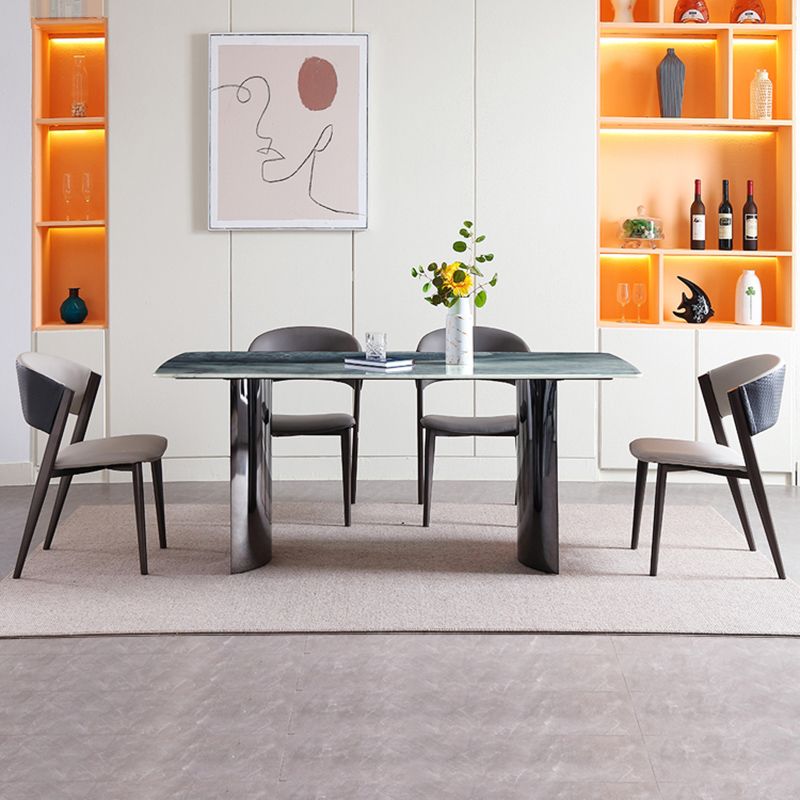 Moderne eetgelegenheid 1/5/7 PCS Rechthoek Marmeren eettafel met armloze stoelen