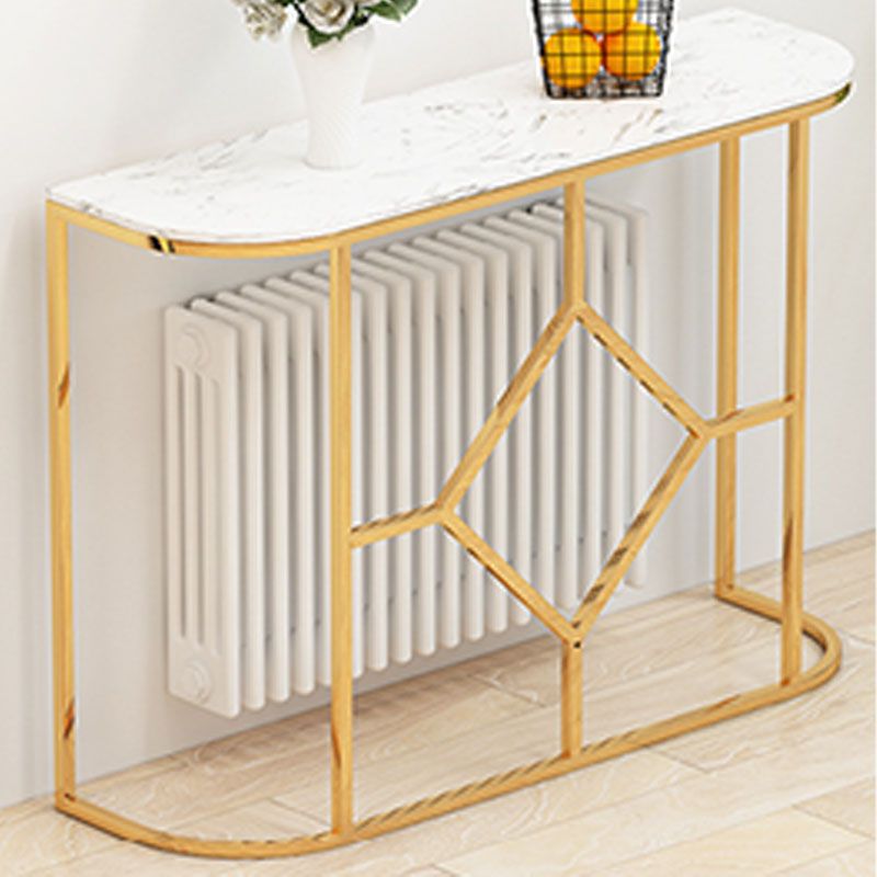 12 "W Glam Marble Console Tabel Half Moon Abstract Accent Table voor Hall