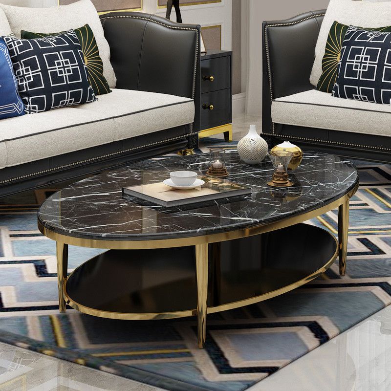 16.5 "H MODERNE 4 LEG STALEN BASE MARMBLE OVAL OVAL TOP SOFBEEKTAFEL