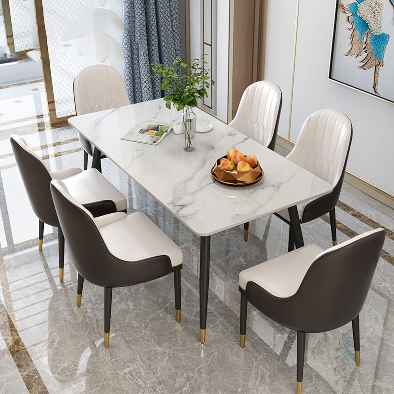 Tripod Base Dining Table Traditional Luxury Rectangle Stone and Iron Dining Table Clearhalo 'Dining Tables & Seating' 'Dining Tables' 'dining_table' 'furn' 'furn_dining_table' 'Furniture' 'furniture_dining_table' 'Kitchen & Dining Furniture' 1200x1200_0e6f0c40-eea7-4037-bb4a-c083d6ed2786
