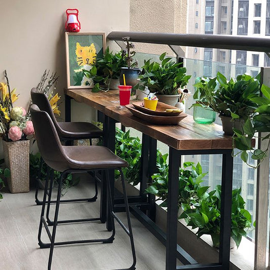 Mesa de comedor de bar de estilo industrial Rectángulo Mesa de vino de barra de madera