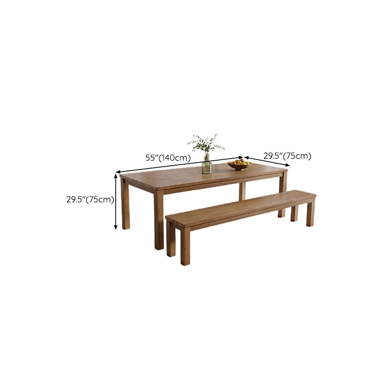 Simplicity Dinette Table Solid Wood Rectangle Dinner Table in Brown Clearhalo 'Dining Tables & Seating' 'Dining Tables' 'dining_table' 'furn' 'furn_dining_table' 'Furniture' 'Kitchen & Dining Furniture' 1200x1200_0e709349-2119-4524-a782-a6c02e2dc9b9