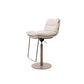 White Adjustable Height Bar Stools Industrial Faux Leather Stools