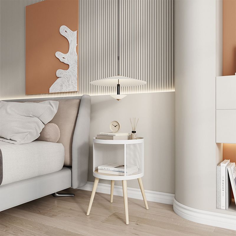 16 "W x 20" H Armadi a letto in legno massiccio comodino moderno con 2 ripiani per soggiorno