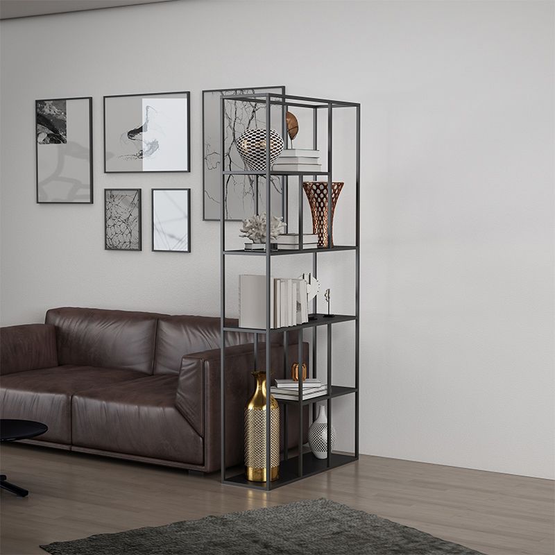 Metal Standard Bookcase Contemporary Style Open Back Bookshelf for Home Office Clearhalo 'Bookcases' 'furn' 'furn_bookcases' 'Furniture' 'Office Furniture' 1200x1200_0e737201-ea8e-4574-97c9-cd147ef20fab