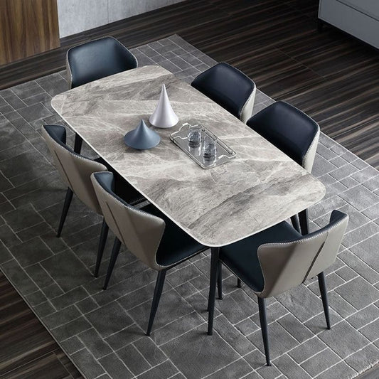 Contemporary Style 1/2/3/5/7 Pieces Dining Chairs Set Rectangle Stone Furniture in Gray Clearhalo 'Dining Room Sets' 'Dining Tables & Seating' 'dining_room_set' 'furn' 'furn_dining_room_set' 'Furniture' 'Kitchen & Dining Furniture' 1200x1200_0e73e5f4-b66c-4f52-9473-628632fd7246