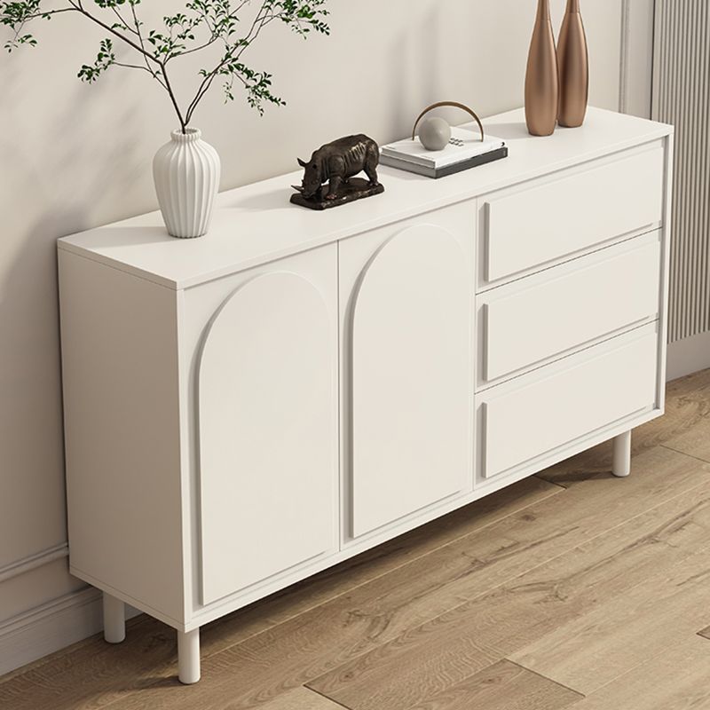 Contemporary Wooden White Sideboard Cabinet with Doors and Drawers Clearhalo 'buffet_sideboard' 'Buffets & Sideboards' 'furn' 'furn_buffet_sideboard' 'Furniture' 'Kitchen & Dining Furniture' 1200x1200_0e750318-5f49-46b0-96cf-c04cebfc53c1