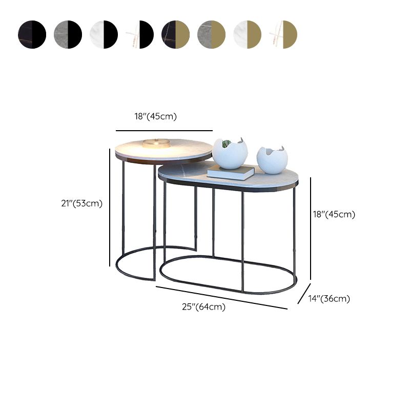 Luxurious Stone Top End Table Metal Frame Sofa Side Accent Table Clearhalo 'Coffee & Accent Tables' 'End & Side Tables' 'end_side_tables' 'furn' 'furn_end_side_tables' 'Furniture' 'Living Room Furniture' 1200x1200_0e759e6d-ff83-4914-a18b-4b1a5be4015b