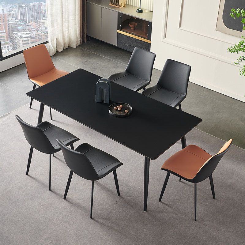 Kitchen Industrial Dinner Table Stone Rectangle 4 Legs Dining Table Clearhalo 'Dining Tables & Seating' 'Dining Tables' 'dining_table' 'furn' 'furn_dining_table' 'Furniture' 'Kitchen & Dining Furniture' 1200x1200_0e778eea-62e4-435f-9382-ebc8526c2d47
