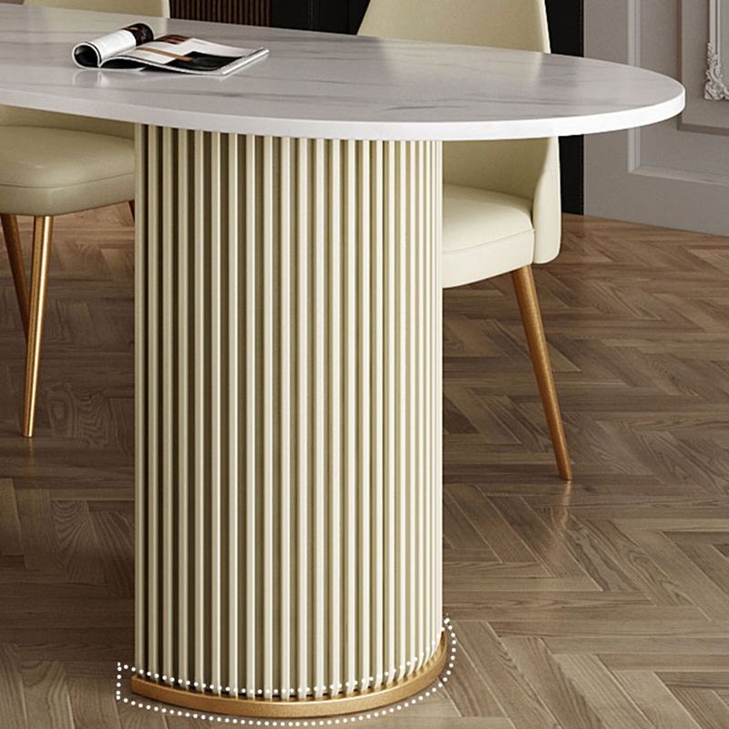 Metal Contemporary Free Form Dining Table Sintered Stone Table for Dining Room Clearhalo ' dining_table' 'Dining Tables & Seating' 'Dining Tables' 'furn' 'furn_dining_table' 'Furniture' 'furniture_dining_table' 'Kitchen & Dining Furniture' 'kitchen&dining_furn' 'kitchen' 'kitchen_dining_table' 1200x1200_0e7aae22-3daa-4101-a8af-8365e9e0cdb0
