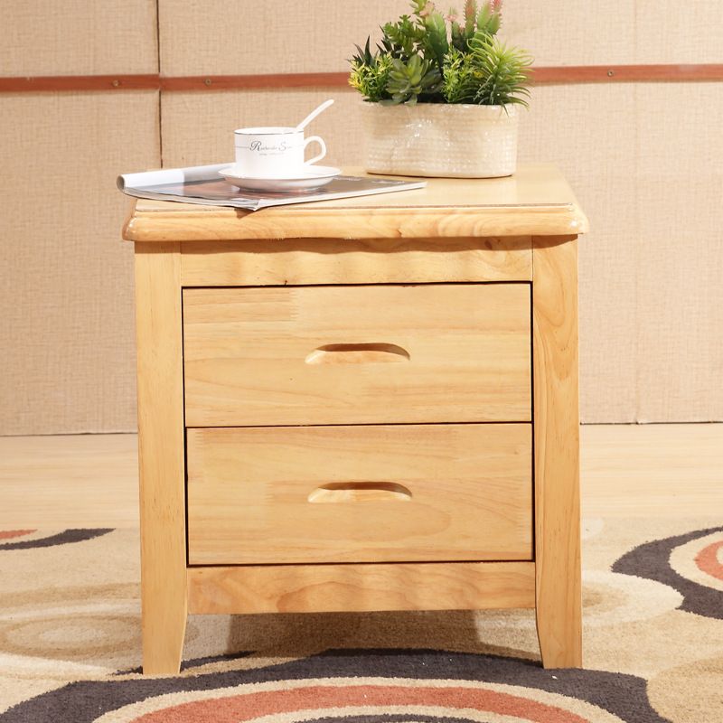 Armoire de chevet de nuit inférieure traditionnelle en bois massif avec tiroirs pour chambre à coucher