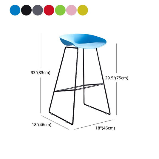 Scandinavian Style Bar-stool Iron Legs Bucket Seat Single Counter Stool for Kitchen Bar Clearhalo 'Bar Furniture' 'Bar Stools' 'bar_stools' 'furn' 'furn_bar_stools' 'furniture_bar_stools' 'Kitchen & Dining Furniture' 'kitchen&dining_furn' 'kitchen' 'kitchen_furn' Furniture' 1200x1200_0e7b8030-905b-4a79-9d42-c6e93cb59b44
