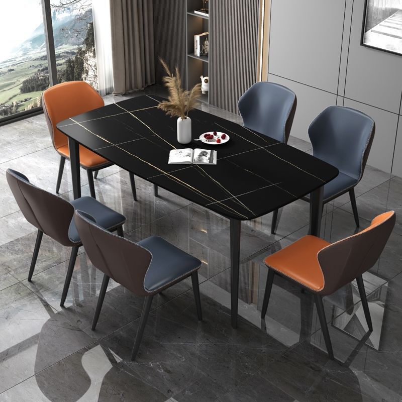 Rechteckstein Industrie -Tisch Standardhöhe Esstisch mit 4 Beinen