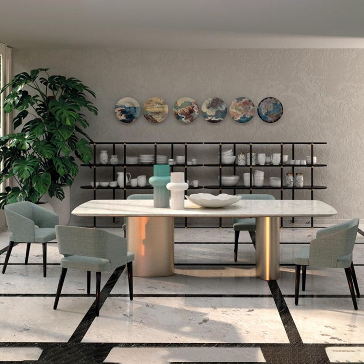 Metal Traditional Luxury Rectangular Table Sintered Stone Top Table for Dining Room Clearhalo ' dining_table' 'Dining Tables & Seating' 'Dining Tables' 'furn' 'furn_dining_table' 'Furniture' 'furniture_dining_table' 'Kitchen & Dining Furniture' 'kitchen&dining_furn' 'kitchen' 'kitchen_dining_table' 1200x1200_0e7c8928-87ef-4789-ba38-640c33b848a8