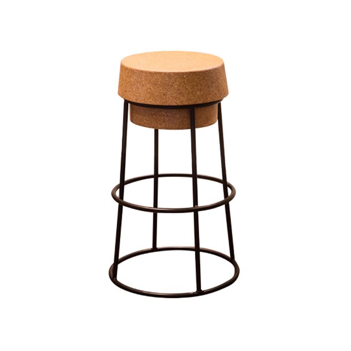 Modern Armless Backless Counter Stool Steel Cafe Bar Stool with Wooden Seat Clearhalo 'Bar Furniture' 'Bar Stools' 'bar_stools' 'furn' 'furn_bar_stools' 'furniture_bar_stools' 'Kitchen & Dining Furniture' 'kitchen&dining_furn' 'kitchen' 'kitchen_furn' Furniture' 1200x1200_0e7d72c3-c674-4f53-bbe0-9af66ba34056